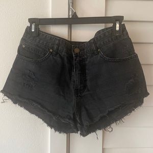 Billabong black cut off distressed denim shorts size 27